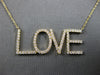 ESTATE LARGE & LONG .64CT DIAMOND 18KT YELLOW GOLD 3D CLASSIC LOVE NECKLACE