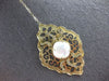 LARGE .40CT DIAMOND & AAA MOTHER OF PEARL 14KT YELLOW GOLD 3D TEAR DROP NECKLACE
