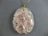 ANTIQUE EXTRA LARGE AAA PINK QUARTZ 14K YELLOW GOLD 3D HANDCARVED PENDANT #27748