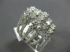 ESTATE EXTRA LARGE 2.76CT DIAMOND 14K WHITE GOLD MULTI ROW CLUSTER FUN LOVE RING