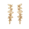 LARGE 3.41CT DIAMOND 18K YELLOW GOLD 3D MULTI FLOWER MULTI LEAF HANGING EARRINGS
