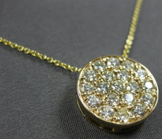 1.11CT DIAMOND 14KT YELLOW GOLD 3D CLASSIC PAVE CIRCULAR LOVE FLOATING PENDANT