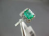 1.40CT DIAMOND & AAA EMERALD 14KT WHITE GOLD SQUARE & ROUND HALO ENGAGEMENT RING