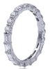 1.48CT DIAMOND 18KT WHITE GOLD 3D ROUND & EMERALD CUT ETERNITY ANNIVERSARY RING