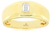 .33CT DIAMOND 14KT YELLOW GOLD 3D EMERALD CUT CLASSIC SOLITAIRE BEZELS MENS RING