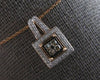 .30CT WHITE & CHOCOLATE FANCY DIAMOND 14K WHITE & ROSE GOLD HALO FOATING PENDANT