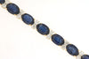20.50CT DIAMOND & AAA SAPPHIRE 14KT YELLOW GOLD 3D OVAL & ROUND TENNIS BRACELET