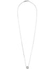 ESTATE .25CT DIAMOND 18K WHITE GOLD CLASSIC ROUND FLOWER HALO FLOATING PENDANT