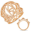 EXTRA LARGE 1.21CT DIAMOND 14K ROSE GOLD 3D MULTI PYRAMID OPEN FILIGREE FUN RING