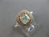 LARGE GIA 1.45CT WHITE PINK & GREEN DIAMOND 18KT WHITE & ROSE GOLD CLASSIC RING