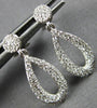 ESTATE .48CT DIAMOND 14KT WHITE GOLD 3D CLASSIC TEAR DROP FUN HANGING EARRINGS