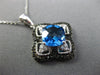 ESTATE 3.03CT DIAMOND & BLUE TOPAZ 14KT WHITE & BLACK GOLD OPEN FILIGREE PENDANT