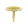 LARGE 1.38CT WHITE & FANCY YELLOW DIAMOND 18K 2 TONE GOLD 3D MARQUISE SHAPE RING