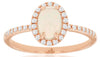 ESTATE .67CT DIAMOND & AAA OPAL 14KT ROSE GOLD 3D CLASSIC OVAL & ROUND FUN RING