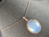7.21CT DIAMOND & AAA AUSTRALIAN OPAL 14KT ROSE GOLD OVAL HALO FLOATING PENDANT