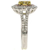 1.63CT WHITE PINK & FANCY YELLOW DIAMOND 18KT TRI COLOR GOLD 3D ENGAGEMENT RING