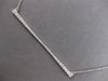 ESTATE .37CT DIAMOND 18K WHITE GOLD 3D CLASSIC ROUND ELONGATED BAR LOVE NECKLACE
