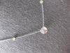 LONG 1.1CT DIAMOND 14KT 2 TONE GOLD 3D SOLITAIRE BY THE YARD BEZEL LOVE NECKLACE