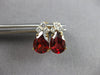 LARGE 3.30CT DIAMOND & AAA GARNET 14KT 2 TONE GOLD 3D PEAR SHAPE EARRINGS #27695