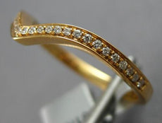 ESTATE .13CT DIAMOND 18KT ROSE GOLD 3D CLASSIC V SHAPE WEDDING ANNIVERSARY RING