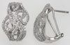 ESTATE LARGE .55CT DIAMOND 14K WHITE GOLD 3D MULTI LEAF CLIP ON HANGING EARRINGS