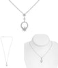 .14CT DIAMOND 14KT WHITE GOLD 3D ROUND CIRCLE OF LIFE DOUBLE STAR FUN NECKLACE