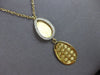 .40CT DIAMOND 14KT YELLOW GOLD 3D MATTE & SHINY OVAL CHECKER LARIAT FUN NECKLACE