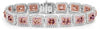 LARGE 20.35CT WHITE & PINK DIAMOND 18KT WHITE GOLD EMERALD CUT & ROUND BRACELET