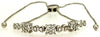 .50CT DIAMOND 14KT WHITE GOLD 3D MULTI FLOWER HEART ADJUSTABLE FUN LOVE BRACELET