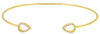 .13CT DIAMOND 14KT YELLOW GOLD 3D DOUBLE TEAR DROP LEAF FLEXIBLE BANGLE BRACELET