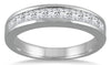 1.0CT DIAMOND 14KT WHITE GOLD 3D PRINCESS CHANNEL SEMI ETERNITY ANNIVERSARY RING