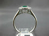 1.03CT DIAMOND & AAA EMERALD 18K WHITE GOLD 3D OVAL & ROUND HALO ENGAGEMENT RING