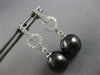ESTATE .13CT DIAMOND & AAA TAHITIAN PEARL 18KT WHITE GOLD FUN HANGING EARRINGS