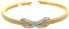 .39CT DIAMOND 18KT 2 TONE GOLD INFINITY FLEXIBLE SNAKE LOVE CUFF BANGLE BRACELET