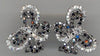 1.03CT WHITE & BLACK DIAMOND 14KT WHITE GOLD BUTTERFLY CLIP ON HANGING EARRINGS