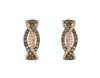 .56CT WHITE & CHOCOLATE FANCY DIAMOND 14KT ROSE & BLACK GOLD 3D HANGING EARRINGS