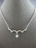 .36CT DIAMOND 18KT WHITE GOLD FLOWER TEAR DROP INTERCHANGEABLE PENDANT NECKLACE