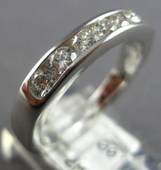 .75CT DIAMOND 14KT WHITE GOLD 4MM CLASSIC ROUND CHANNEL WEDDING ANNIVERSARY RING