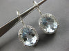 LARGE 6.33CT DIAMOND & AAA AQUAMARINE 14KT WHITE GOLD OVAL & ROUND HALO EARRINGS