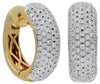 WIDE 1.34CT DIAMOND 14KT YELLOW GOLD MULTI ROW PAVE HUGGIE FUN HANGING EARRINGS