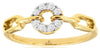 ESTATE .12CT DIAMOND 14KT 2 TONE GOLD 3D ROUND CIRCLE OF LIFE OVAL LINK RING