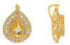 2.15CT DIAMOND & AAA YELLOW SAPPHIRE 18KT YELLOW GOLD PEAR SHAPE & ROUND PENDANT