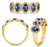 1.91CT DIAMOND & AAA SAPPHIRE 14KT YELLOW GOLD OVAL & ROUND 5 STONE CLASSIC RING