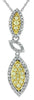.70CT WHITE & FANCY YELLOW DIAMOND 14KT 2 TONE GOLD 3D CLUSTER MARQUISE PENDANT
