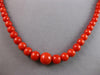 ANTIQUE LARGE & LONG AAA CORAL 14KT YELLOW GOLD GRADUATING LOVE NECKLACE #27556
