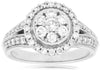ESTATE 1.0CT DIAMOND 14KT WHITE GOLD 3D CLASSIC CLUSTER FLOWER HALO FUN RING