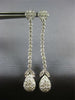 ESTATE LARGE 1.50CT DIAMOND 18KT WHITE GOLD FLOWER CHANDELIER HANGING EARRINGS