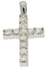 ESTATE .45CT DIAMOND 14KT WHITE GOLD CLASSIC ROUND PRONG CROSS FLOATING PENDANT