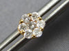 ESTATE .50CT DIAMOND 14KT ROSE GOLD CLASSIC ROUND INVISIBLE FLOWER STUD EARRINGS