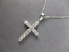ESTATE 1.03CT DIAMOND 14KT WHITE GOLD 3D CLASSIC ROUND CROSS FLOATING PENDANT